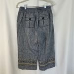 Coppagallo Linen Blend Outfit Set Embellished‎ Details Capris Medium Blouse Gray Photo 9