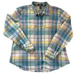 CHAPS Ralph Lauren pastel plaid linen blend classic button down casual shirt XL Photo 3