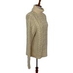 Now Caspi Chunky Cable Knit Cream Turtleneck Sweater Wool Blend L Cozy Winter Size L Photo 2