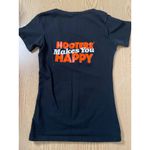 Hooters B75 #10  Girl Worn V-Neck T-Shirt Black size Xs Photo 2