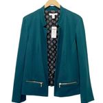 Chico's NWT Chico’s Long Sleeve Ponte Zip Pocket Jacket Goddess Green Size 2 | Large NEW Photo 12