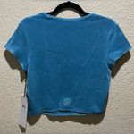 Alo Yoga Alo NWT Terry Beachside Short Sleeve Crop Top Blue Splash Size L Photo 3