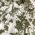 ZARA V-neck Embroidered Eyelet Belted Mini Dress in White Green Floral Photo 12