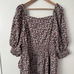 NWT Ivy City XL Olivia Smocked Puff Sleeve Mid Ruffle Dress in Floral Purple Photo 5