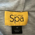 St. John Gray Cardigan Button Up Sz M Sequin Hooded Jacket Embellished Trim Photo 8