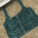 Forever 21 Green Ribbed Corset Zipper Top Size Medium Photo 0