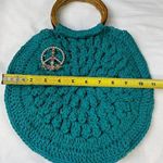 Handmade Women's Peace Reversible Knitted Green/Multi Handbag SKU3457 Photo 4