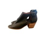 Lucky Brand  Black Barimo Peep‎ Toe Leather Heeled Booties Photo 3