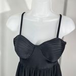 The Vintage Shop Peep Vintage 80s Black Babydoll Fit No-Iron Stretchy Tank Dress Whimsigoth Fairy Photo 2