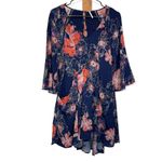 Free People All Eyes On You Navy Blue & Pink Floral Mini Dress Size 2 Photo 1