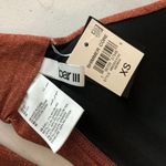 Bar III Shimmering Banded Bikini Top V Neck Halter Tie Back Brown XS Photo 3