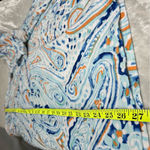 Chico's  paisley v-neck tee t-shirt womens Size 3 (XL) blue short sleeve beach Photo 9