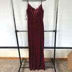 NWT Revelry Skye Evening Gown Velvet Bridesmaids Dress Cowl Neck Sexy Size 12 Red Photo 4