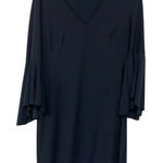 Ralph Lauren Lauren  Navy Blue V Neck Cocktail Bell Sleeves Sheath Dress Photo 0