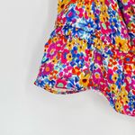 For Love & Lemons  Womens Floral Ruffled Tie Front Cottage Core Boho Crop Top‎ L Photo 5