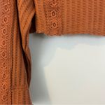 Free People  Cropped Thermal Waffle Lace Orange/Brown Long Sleeve Top Size XS Photo 6