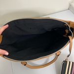 Victoria's Secret Victoria’s Secret purple cream black striped zip shoulder bag with coin purse Photo 4