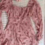 Floral Pink Long Sleeve Dress Size M Photo 0