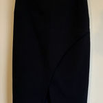 Black Halo Faux Wrap Slit Black Side Zip Skirt Women's 6 Photo 0
