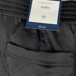 Charter Club  SZ 12 Ankle Jogger Pants Shiny Black Hi-Rise Pockets Elastic Waist Photo 6