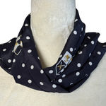 Leslie Fay  women's blue and white polka dot silk long rectangle scarf Photo 0