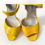 Jimmy Choo Yellow Patent Leather Peep Toe Mary Jane Heels Pumps EU 38.5 / US 8.5 Photo 4
