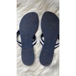 Tory Burch Navy Blue Leather Sandals with White Straps Photo 1
