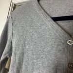 Brandy Melville Grey Ribbed Cardigan Sweater Top Cropped Button Front One Size Photo 2