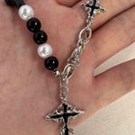 Cross Pendant Necklace for Men Women,Streetwear Punk Hip Hop Unisex Style Silver Photo 2