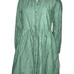 J.Crew women’s Green Eyelet mini Button-Up Dress size 6 Photo 5