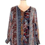 Dress Barn Multicolor Paisley Floral Colorful Bohemian Long Puffy Sleeves Size 2X Photo 5