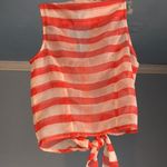 Delia's Sheer Orange and White Striped Top Photo 1