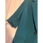 Elizabeth and James  Teal Silk Blend Three Quarter Sleeve Blazer Jacket Size 10 Photo 3