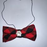 “Dainty Dapper junior miss”Elegant Red and Black Bow Tie Necklace Photo 1