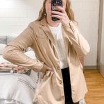 Joie NWT  Leather Faux Tan Beige Blazer Coat Jacket Blogger Pinterest Fav Cream Photo 1