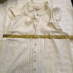 Modcloth Coquette White pleated sleeveless button shirt blouse ruffles- preppy office siren core cottagecore lolita Size S, measurements in pics Only blouse for sale in this post Photo 2