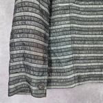 Easy Spirit  Gray Stripe Button Metallic Long Sleeve Coat Jacket Large Photo 4