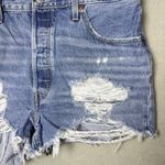 Levi's 501 Denim Shorts Button Fly Distressed Cotton Women’s Size 34 Photo 2