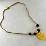 Liz Claiborne black and gold tone vintage pendant necklace Photo 5