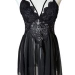 Unbranded Y2k Sheer Babydoll Black Tank Top Sz M Witchy Romantic Fairy Grunge Size M Photo 0