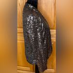 ZARA  Open Front Gold Sequin‎ Black Lining Tuxedo Blazer Jacket Size Small Photo 11