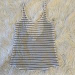 PINK - Victoria's Secret VS PINK Mixed stripe white / black scoop back loose flowy crop tank Photo 0