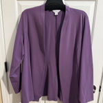 Liz Claiborne Plus New Long Sleeve Open Front Stretch Cardigan Purple 2X Photo 0