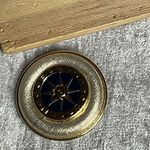 Vintage Gold Tone Nautical Clip On Earrings Round Blue Resort Cruise Statement Photo 8