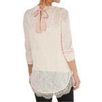 Disney 's by LC Lauren Conrad Women’s Size XL Pink Lace Hem Tie Back Tunic Top Photo 1