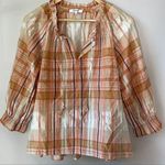 Madewell  Plaid Cotton Silk Blouse Photo 3