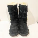 UGG  Size 6 Maddi Black Tall Triple Buckle Zip Shearling Winter Boots Womens Photo 2