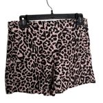 J.Crew Pink Leopard Print Ruffle Shorts Women Size 0 Animal Print Linen Cotton Photo 4