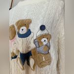 Vintage Together Wool Bear Embroidered Sweater, Size Large White Photo 2