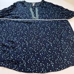 Catherines Navy Blue Confetti Embroidered Pullover Gauze Shirt Size 4X Photo 5